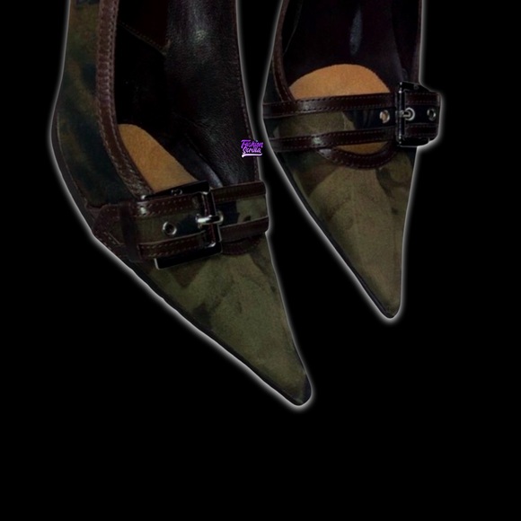 Dior John Galliano Vintage Y2K Runway Military Rasta  Leather Heels - Picture 5 of 7